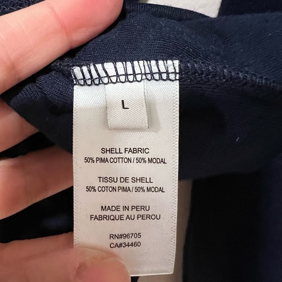 REBECCA TAYLOR Pima Cotton Turtleneck Long Sleeve Top Navy SZ L - Picture 8 of 8